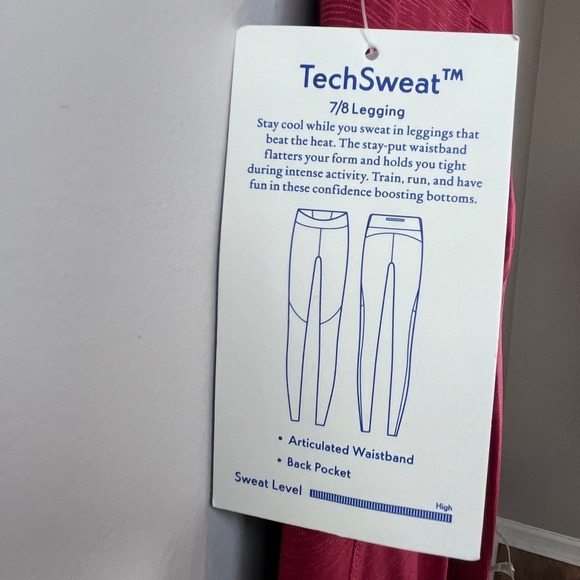 NWT Outdoor Voices Red TechSweat 7/8 Legging Small - Picture 4 of 6